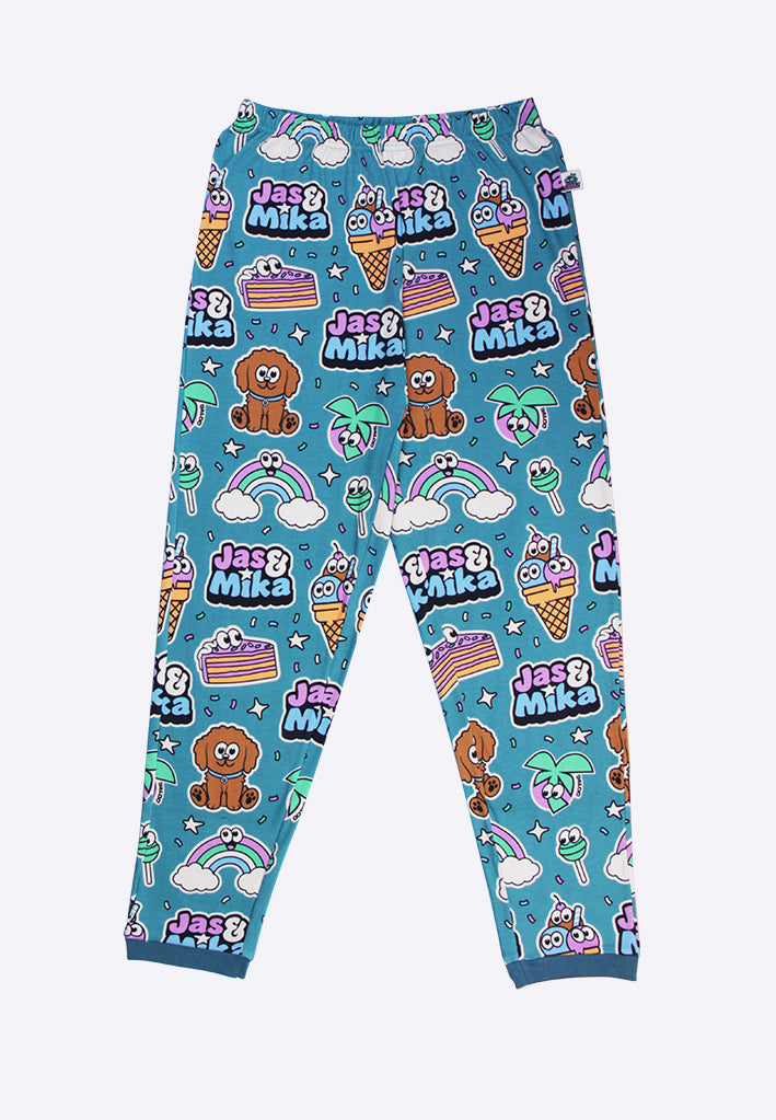 Jas & Mika "Dreams" Pyjamas Sæt - Blå (2 Dele, Trøje og Bukser)