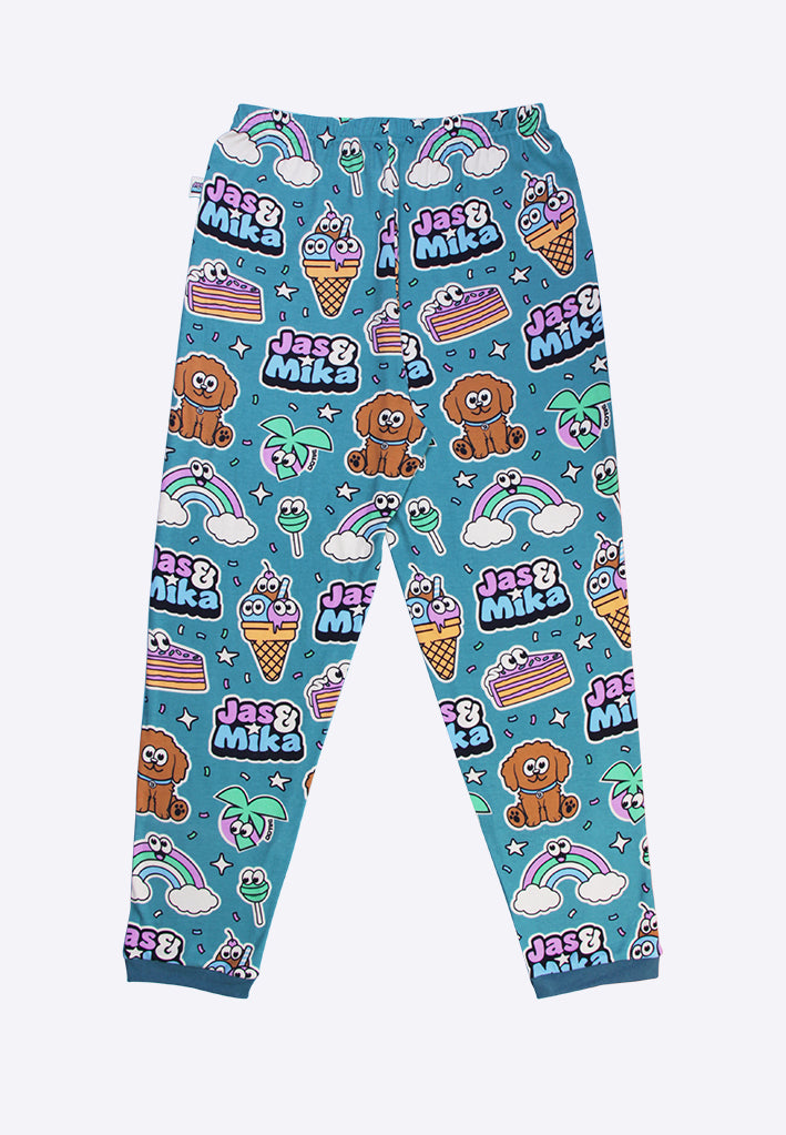 Jas & Mika "Dreams" Pyjamas Sæt - Blå (2 Dele, Trøje og Bukser)