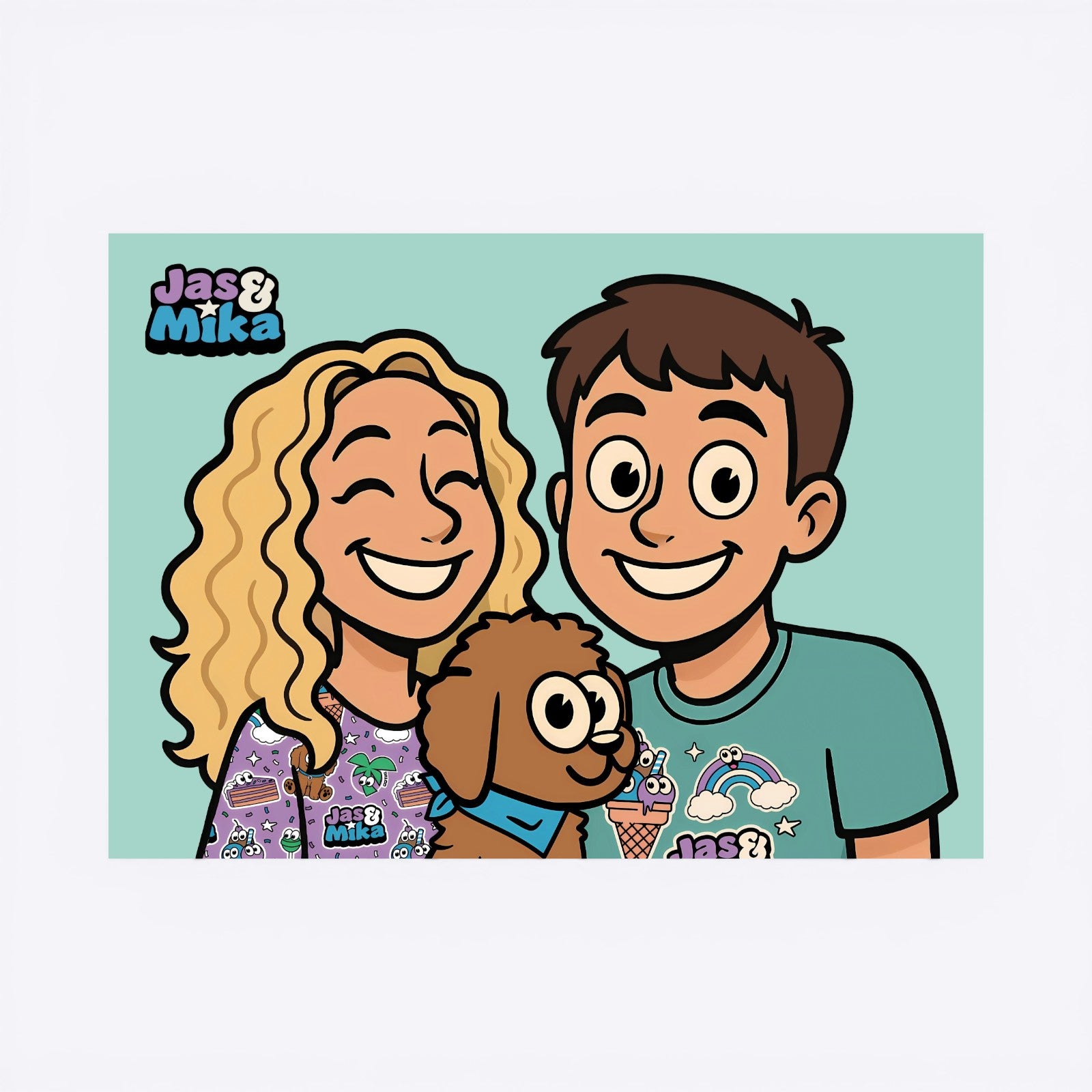 Jas & Mika Cartoon Plakat