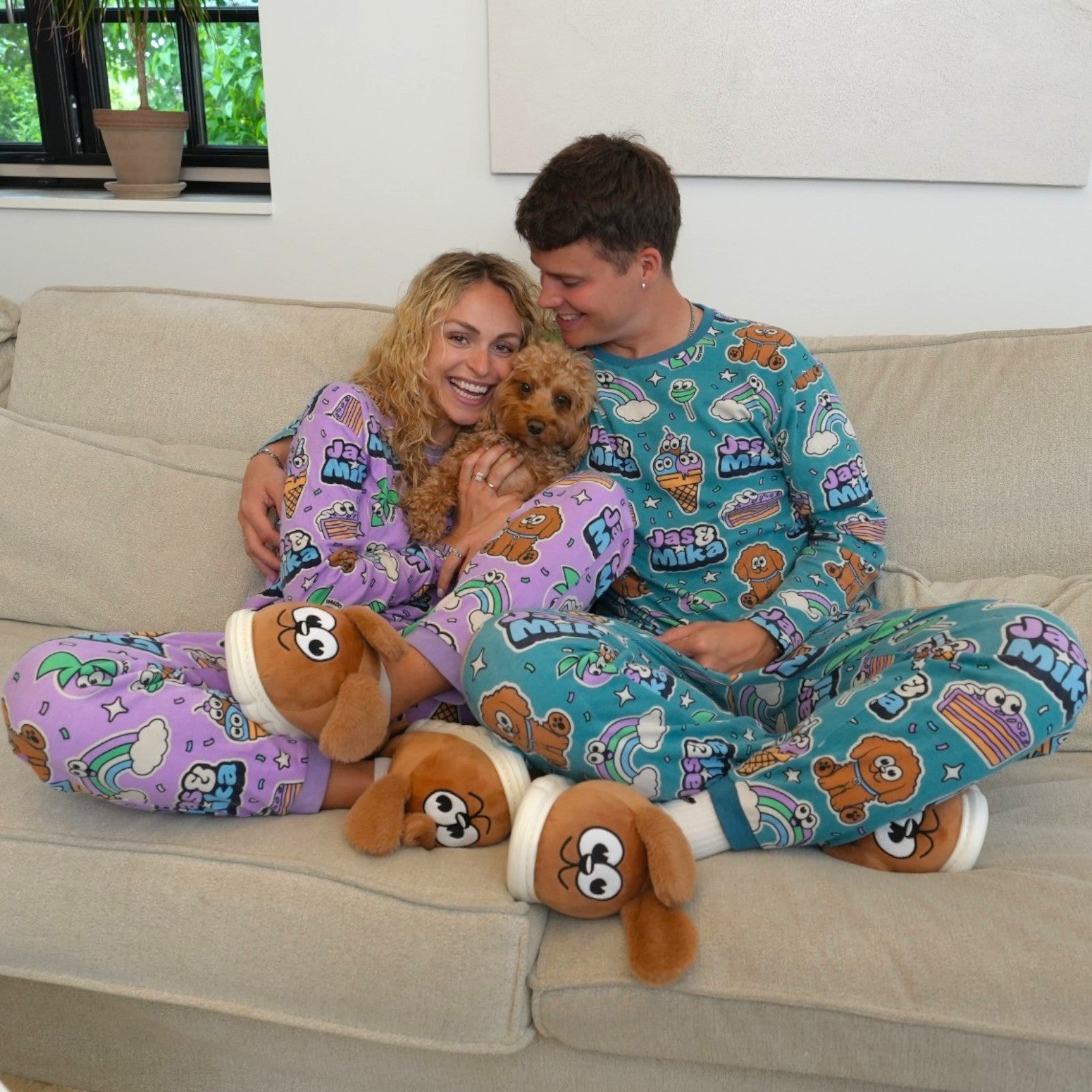 Jas & Mika "Dreams" Pyjamas Sæt - Lilla (2 Dele, Trøje og Bukser)