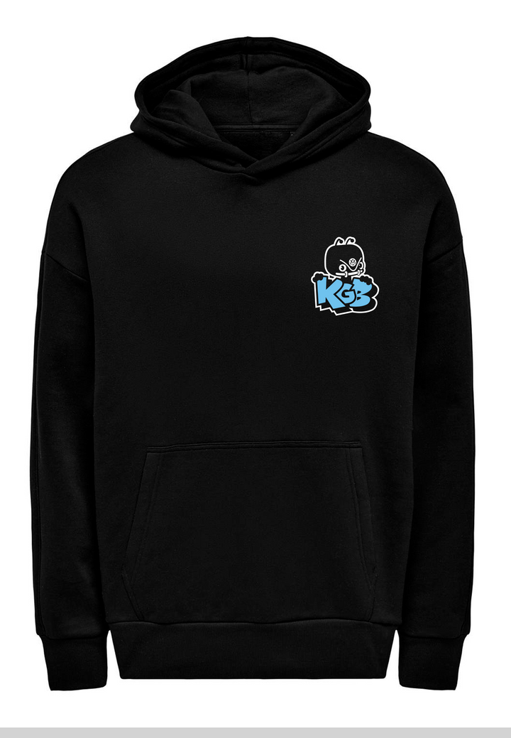 KGB Hoodie - blå logo (med ryg logo)