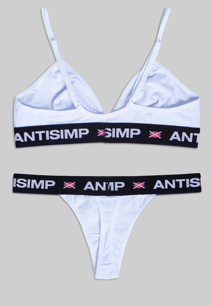 ANTISIMP WOMEN'S UNDERWEAR (White Top and G-String Set)
